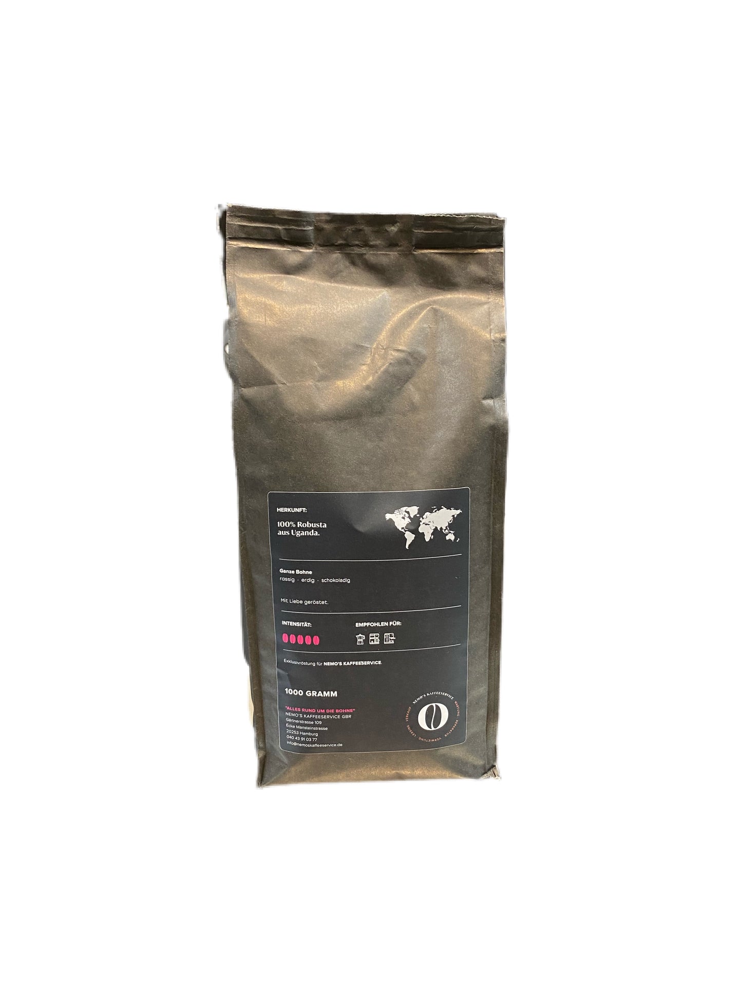 Espresso Forte 1000g, 100% Robusta, Intensität sehr kräftig - nemoskaffeeservice